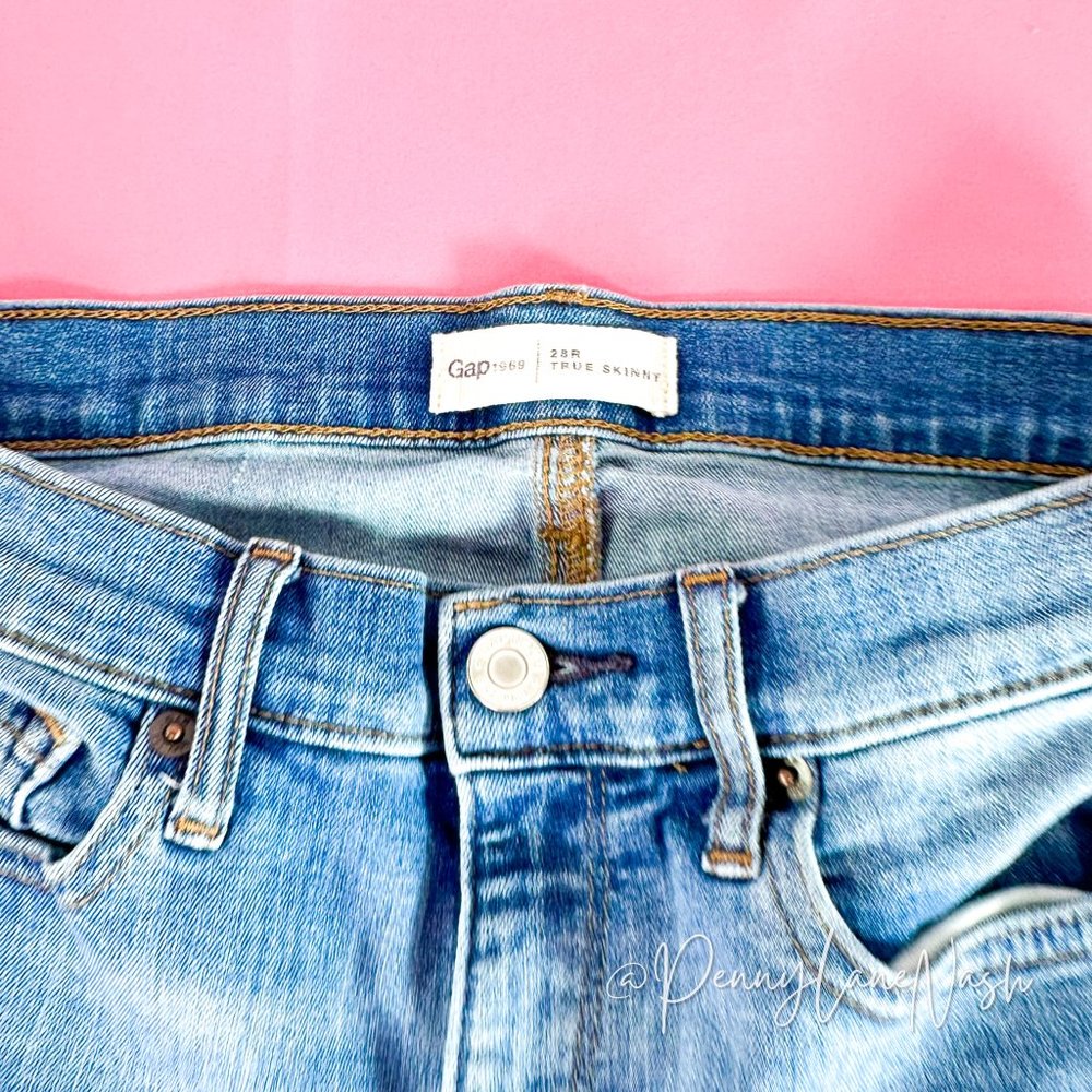 Gap 1969 True Skinny Ankle Jeans Blue Size 28R - Picture 5 of 11